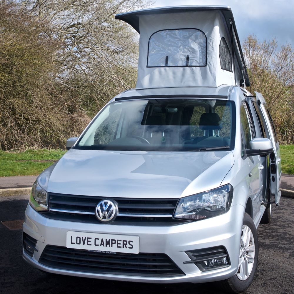 A pop-top roof installed on a campervan